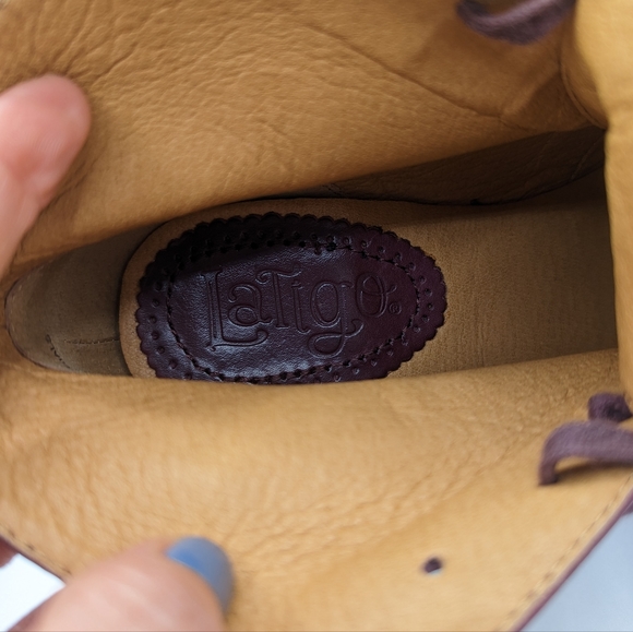 Latigo Purple Leather Lace Up Booties - Picture 8 of 8